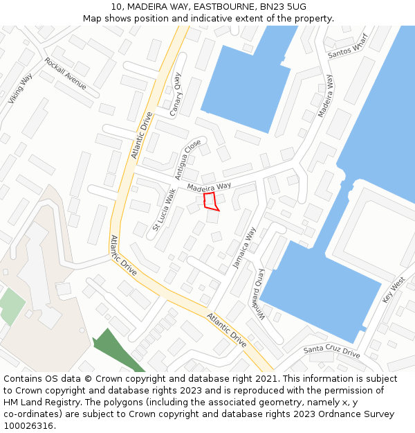 10, MADEIRA WAY, EASTBOURNE, BN23 5UG: Location map and indicative extent of plot