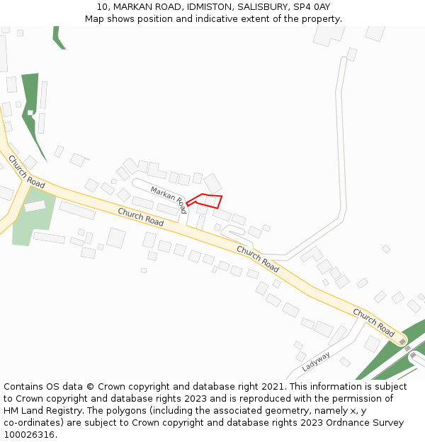10, MARKAN ROAD, IDMISTON, SALISBURY, SP4 0AY: Location map and indicative extent of plot