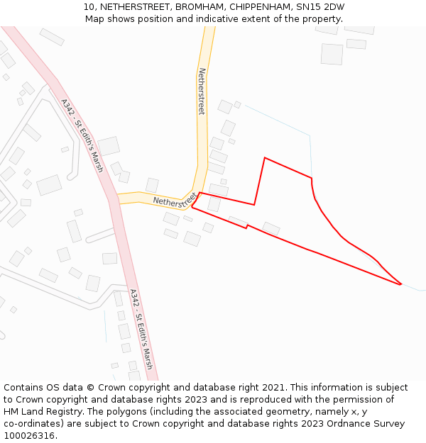 10, NETHERSTREET, BROMHAM, CHIPPENHAM, SN15 2DW: Location map and indicative extent of plot