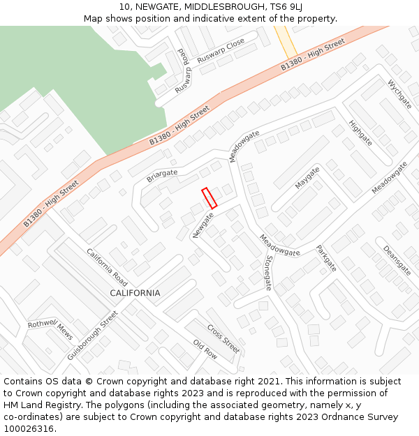 10, NEWGATE, MIDDLESBROUGH, TS6 9LJ: Location map and indicative extent of plot