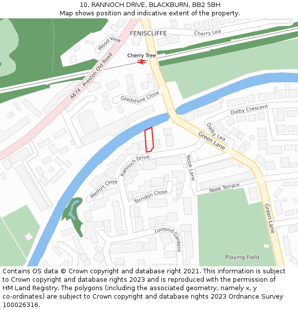 10, RANNOCH DRIVE, BLACKBURN, BB2 5BH: Location map and indicative extent of plot