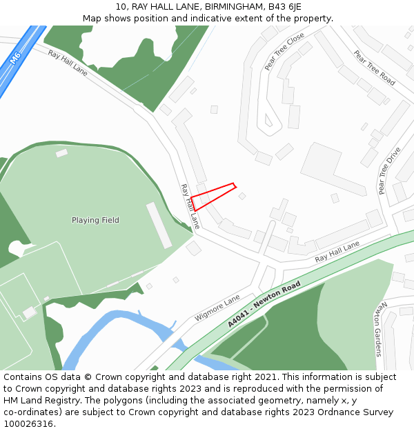 10, RAY HALL LANE, BIRMINGHAM, B43 6JE: Location map and indicative extent of plot