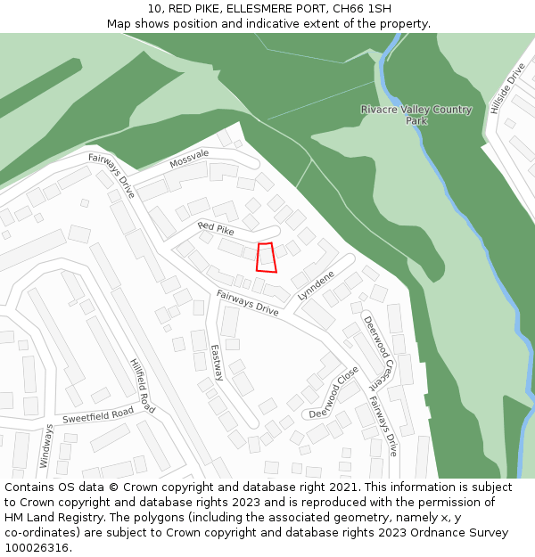 10, RED PIKE, ELLESMERE PORT, CH66 1SH: Location map and indicative extent of plot