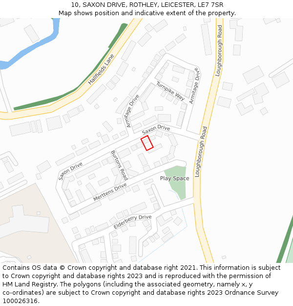 10, SAXON DRIVE, ROTHLEY, LEICESTER, LE7 7SR: Location map and indicative extent of plot