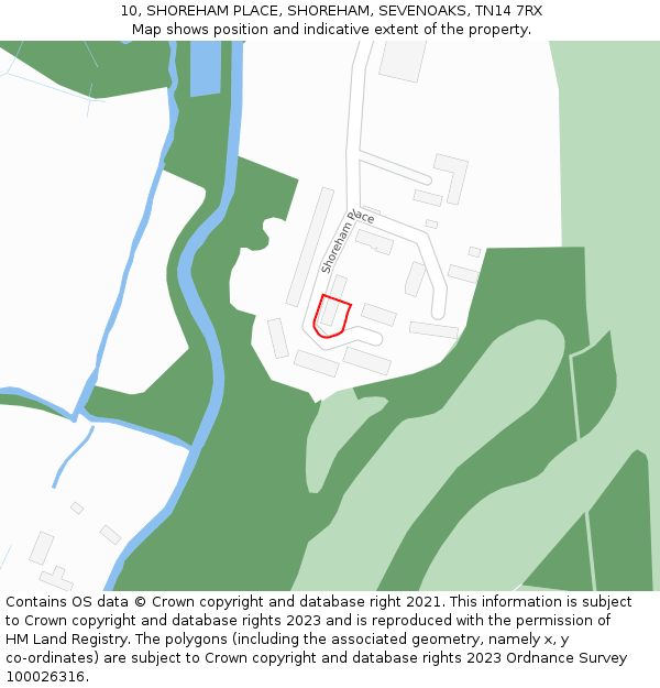 10, SHOREHAM PLACE, SHOREHAM, SEVENOAKS, TN14 7RX: Location map and indicative extent of plot