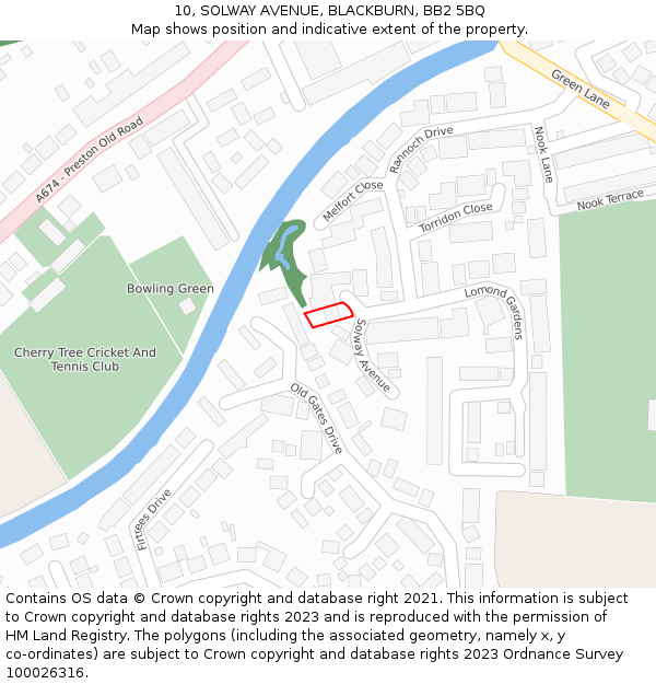 10, SOLWAY AVENUE, BLACKBURN, BB2 5BQ: Location map and indicative extent of plot