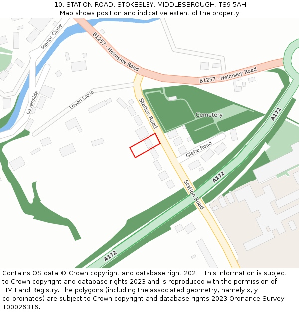 10, STATION ROAD, STOKESLEY, MIDDLESBROUGH, TS9 5AH: Location map and indicative extent of plot