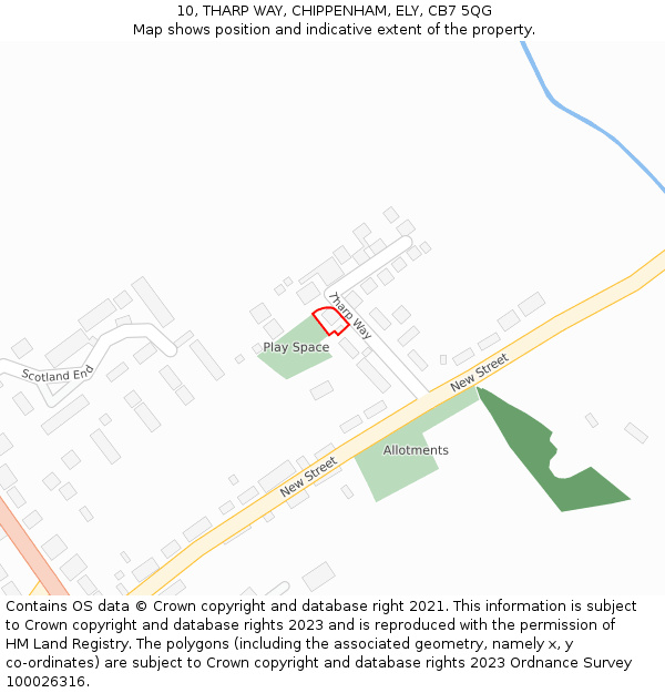 10, THARP WAY, CHIPPENHAM, ELY, CB7 5QG: Location map and indicative extent of plot