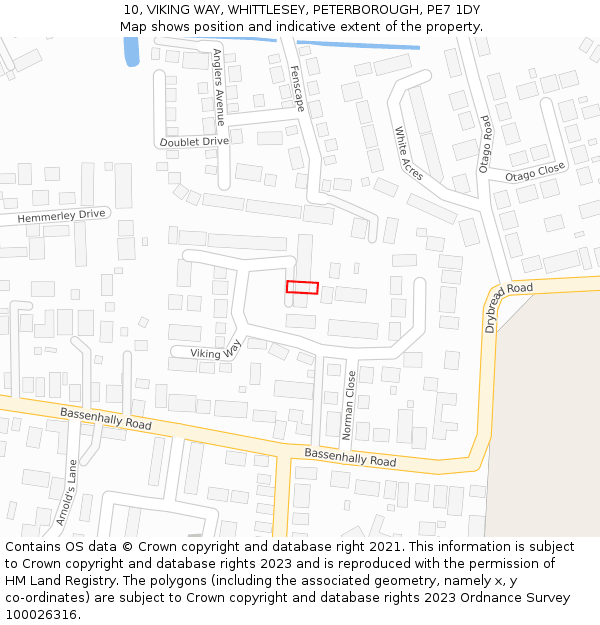 10, VIKING WAY, WHITTLESEY, PETERBOROUGH, PE7 1DY: Location map and indicative extent of plot