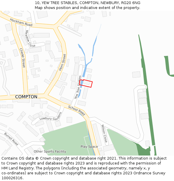 10, YEW TREE STABLES, COMPTON, NEWBURY, RG20 6NG: Location map and indicative extent of plot