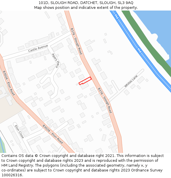 101D, SLOUGH ROAD, DATCHET, SLOUGH, SL3 9AQ: Location map and indicative extent of plot