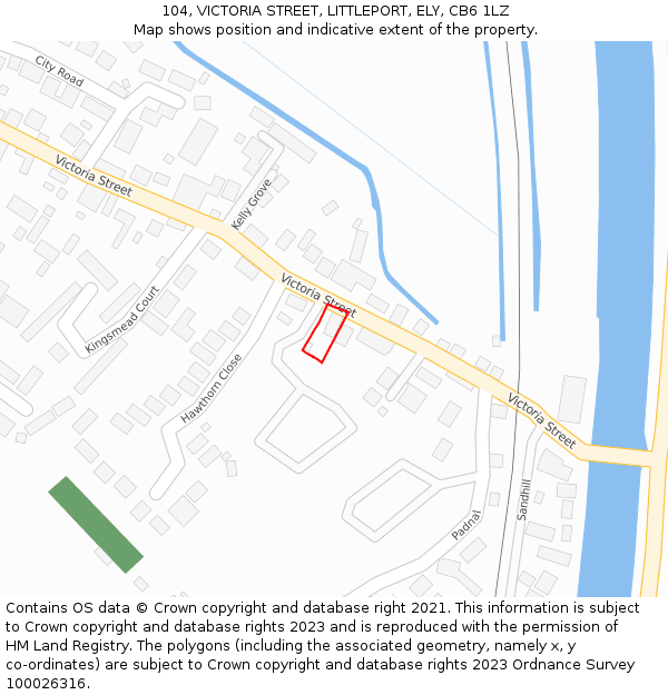 104, VICTORIA STREET, LITTLEPORT, ELY, CB6 1LZ: Location map and indicative extent of plot