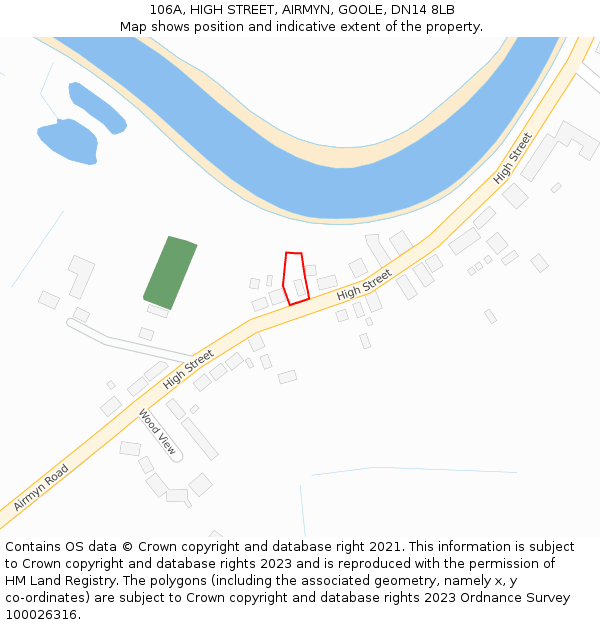 106A, HIGH STREET, AIRMYN, GOOLE, DN14 8LB: Location map and indicative extent of plot