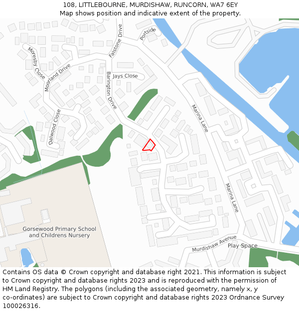 108, LITTLEBOURNE, MURDISHAW, RUNCORN, WA7 6EY: Location map and indicative extent of plot