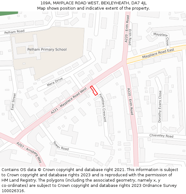 109A, MAYPLACE ROAD WEST, BEXLEYHEATH, DA7 4JL: Location map and indicative extent of plot