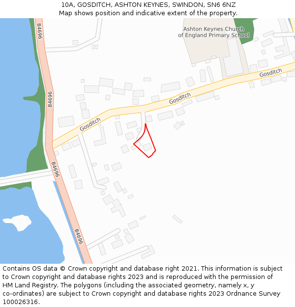 10A, GOSDITCH, ASHTON KEYNES, SWINDON, SN6 6NZ: Location map and indicative extent of plot