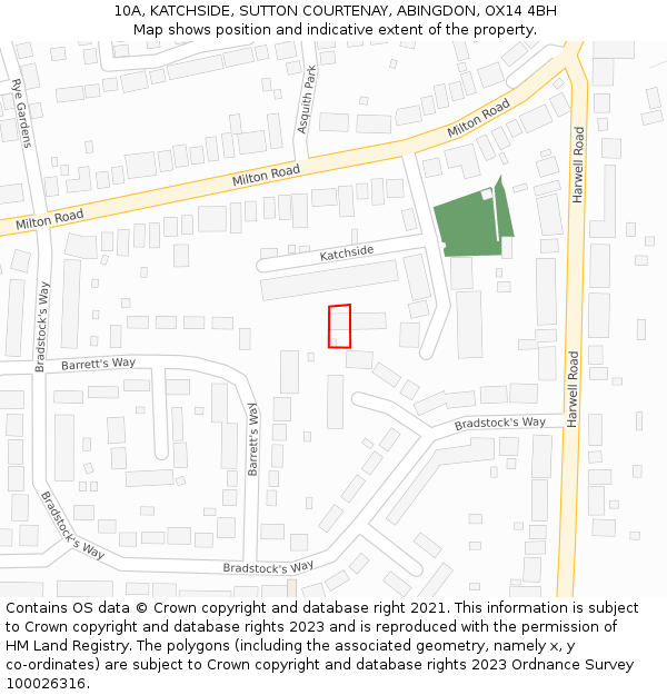 10A, KATCHSIDE, SUTTON COURTENAY, ABINGDON, OX14 4BH: Location map and indicative extent of plot