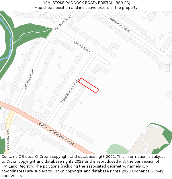 10A, STOKE PADDOCK ROAD, BRISTOL, BS9 2DJ: Location map and indicative extent of plot