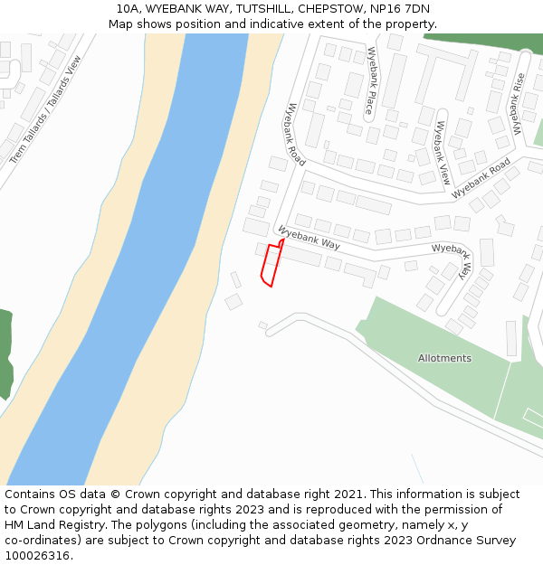 10A, WYEBANK WAY, TUTSHILL, CHEPSTOW, NP16 7DN: Location map and indicative extent of plot