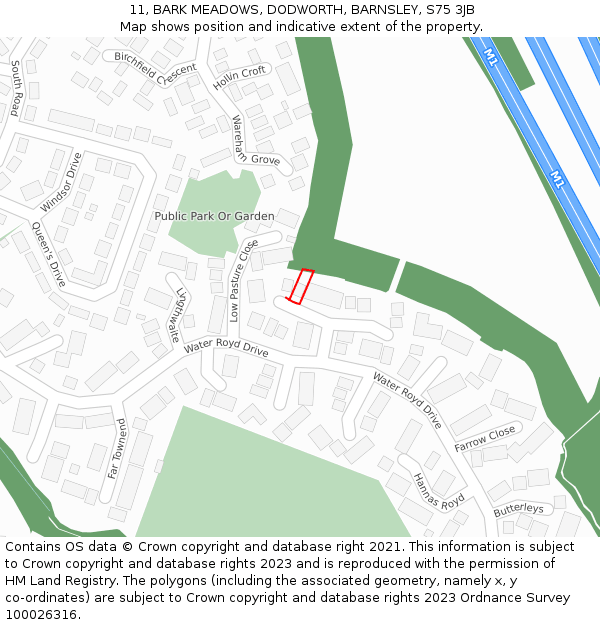 11, BARK MEADOWS, DODWORTH, BARNSLEY, S75 3JB: Location map and indicative extent of plot