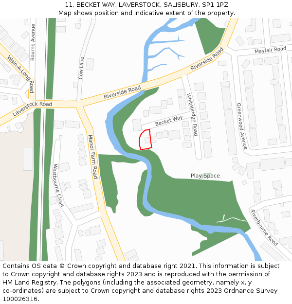 11, BECKET WAY, LAVERSTOCK, SALISBURY, SP1 1PZ: Location map and indicative extent of plot