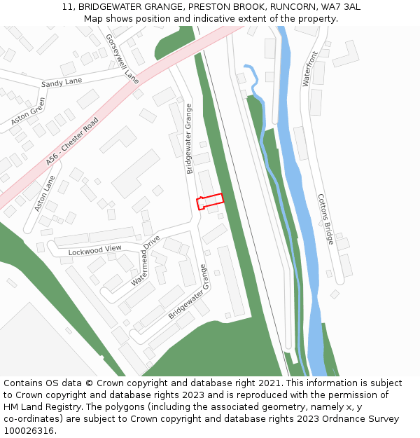 11, BRIDGEWATER GRANGE, PRESTON BROOK, RUNCORN, WA7 3AL: Location map and indicative extent of plot