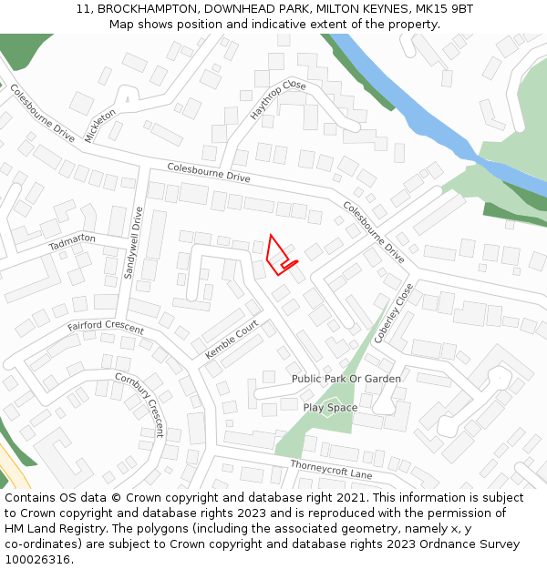 11, BROCKHAMPTON, DOWNHEAD PARK, MILTON KEYNES, MK15 9BT: Location map and indicative extent of plot