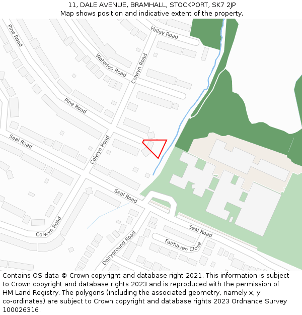 11, DALE AVENUE, BRAMHALL, STOCKPORT, SK7 2JP: Location map and indicative extent of plot