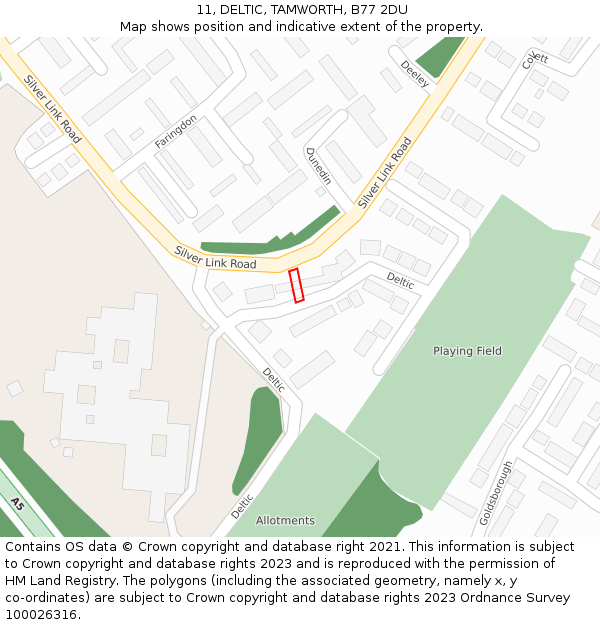 11, DELTIC, TAMWORTH, B77 2DU: Location map and indicative extent of plot