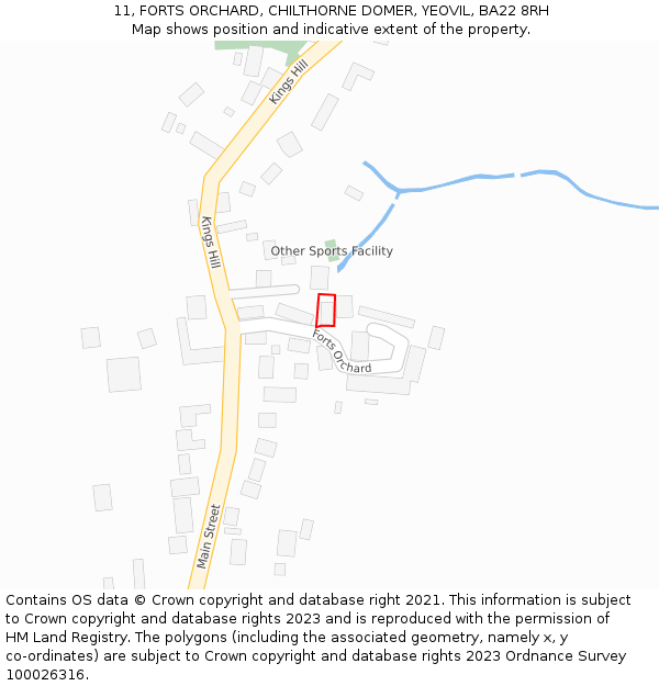 11, FORTS ORCHARD, CHILTHORNE DOMER, YEOVIL, BA22 8RH: Location map and indicative extent of plot