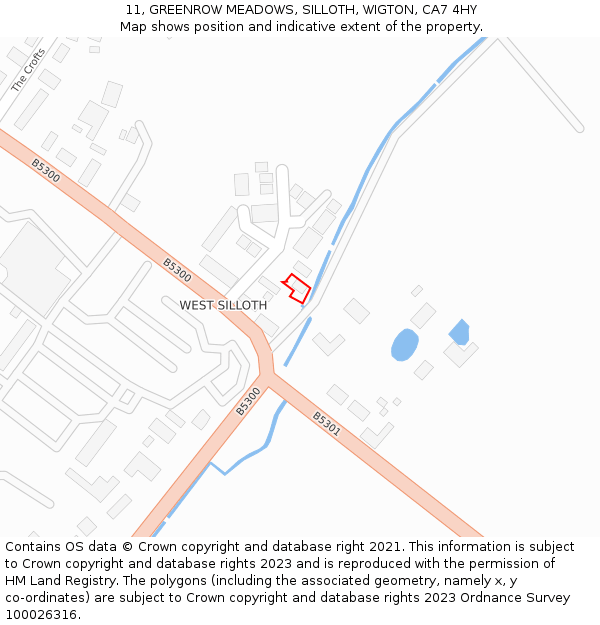 11, GREENROW MEADOWS, SILLOTH, WIGTON, CA7 4HY: Location map and indicative extent of plot