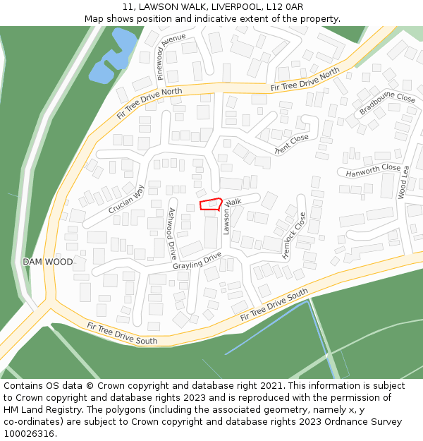 11, LAWSON WALK, LIVERPOOL, L12 0AR: Location map and indicative extent of plot