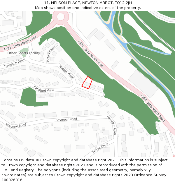 11, NELSON PLACE, NEWTON ABBOT, TQ12 2JH: Location map and indicative extent of plot