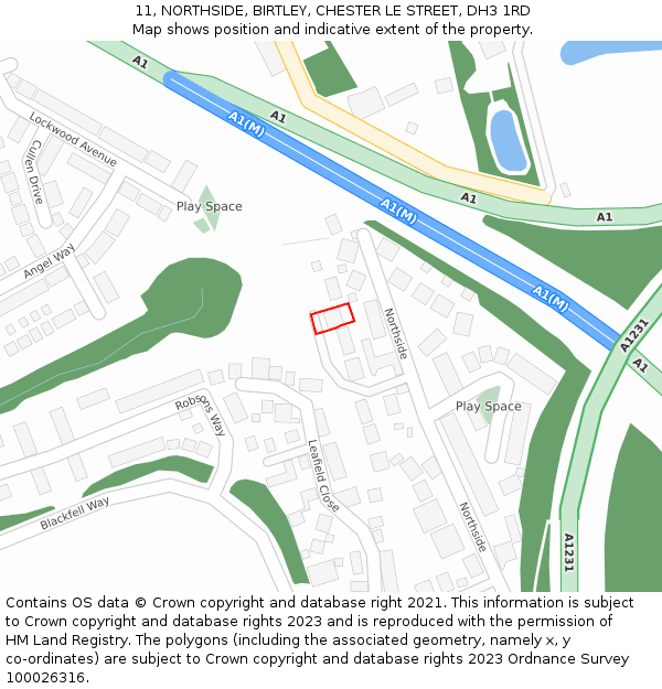 11, NORTHSIDE, BIRTLEY, CHESTER LE STREET, DH3 1RD: Location map and indicative extent of plot