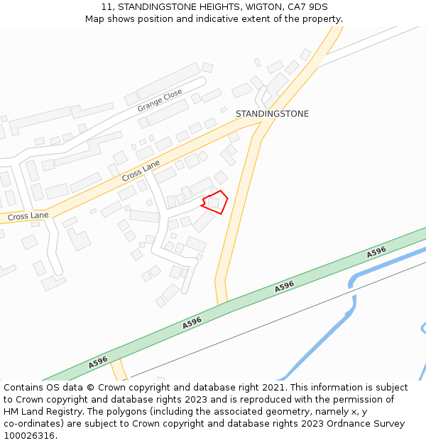 11, STANDINGSTONE HEIGHTS, WIGTON, CA7 9DS: Location map and indicative extent of plot