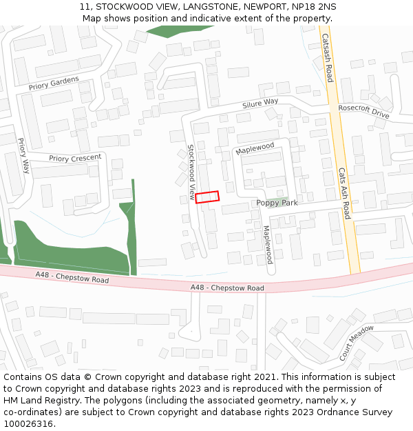 11, STOCKWOOD VIEW, LANGSTONE, NEWPORT, NP18 2NS: Location map and indicative extent of plot