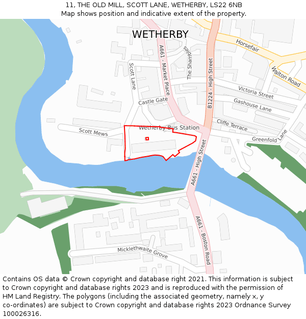 11, THE OLD MILL, SCOTT LANE, WETHERBY, LS22 6NB: Location map and indicative extent of plot