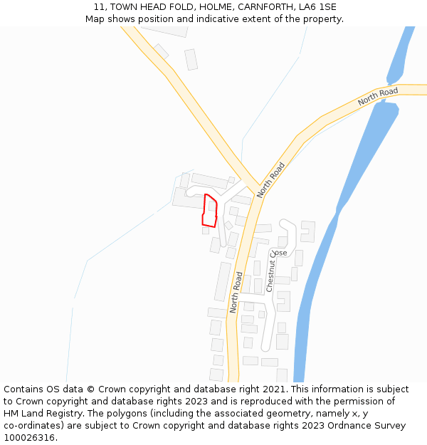 11, TOWN HEAD FOLD, HOLME, CARNFORTH, LA6 1SE: Location map and indicative extent of plot