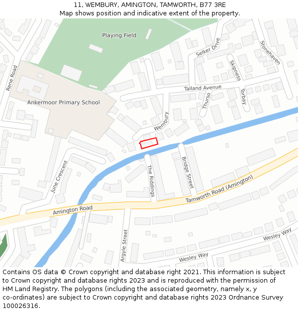 11, WEMBURY, AMINGTON, TAMWORTH, B77 3RE: Location map and indicative extent of plot