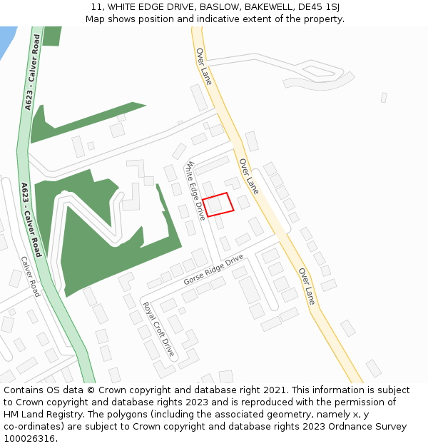11, WHITE EDGE DRIVE, BASLOW, BAKEWELL, DE45 1SJ: Location map and indicative extent of plot