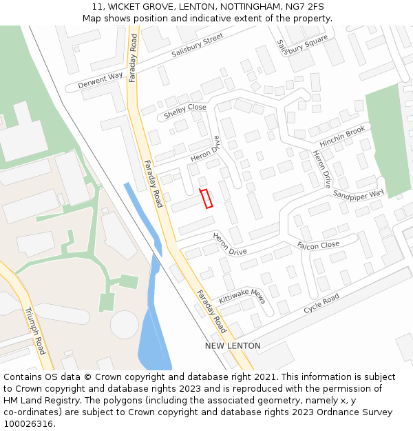 11, WICKET GROVE, LENTON, NOTTINGHAM, NG7 2FS: Location map and indicative extent of plot