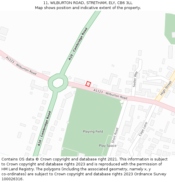 11, WILBURTON ROAD, STRETHAM, ELY, CB6 3LL: Location map and indicative extent of plot