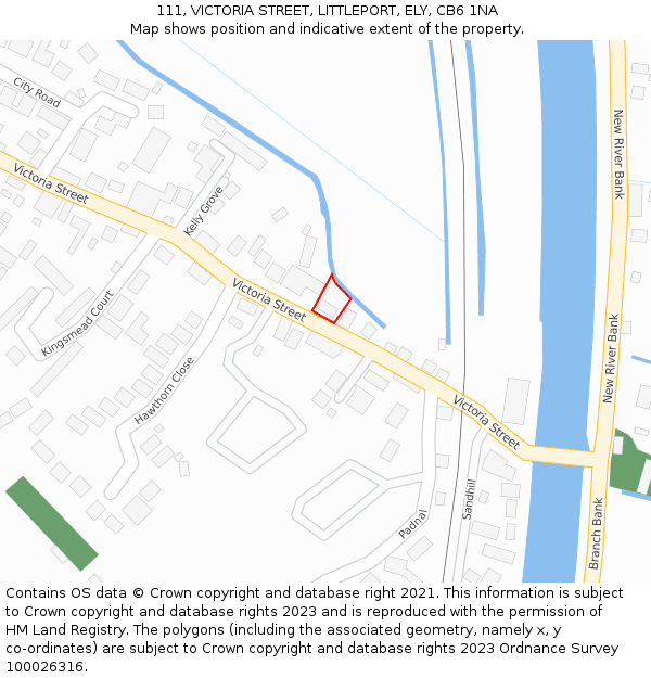 111, VICTORIA STREET, LITTLEPORT, ELY, CB6 1NA: Location map and indicative extent of plot