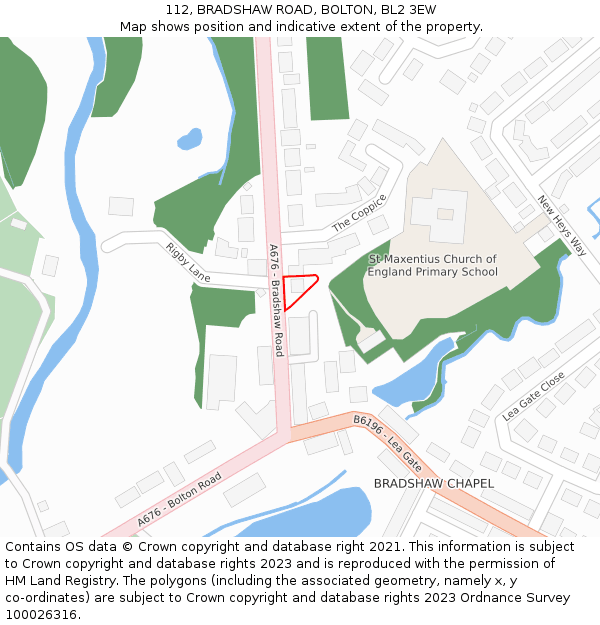 112, BRADSHAW ROAD, BOLTON, BL2 3EW: Location map and indicative extent of plot