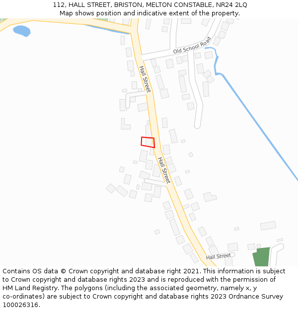 112, HALL STREET, BRISTON, MELTON CONSTABLE, NR24 2LQ: Location map and indicative extent of plot