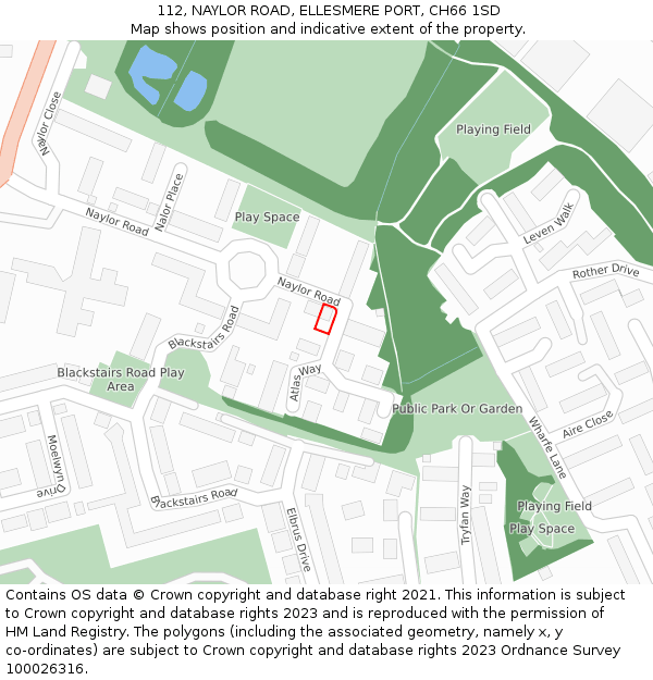 112, NAYLOR ROAD, ELLESMERE PORT, CH66 1SD: Location map and indicative extent of plot