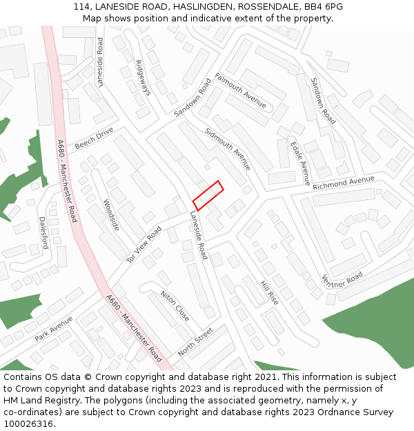 114, LANESIDE ROAD, HASLINGDEN, ROSSENDALE, BB4 6PG: Location map and indicative extent of plot