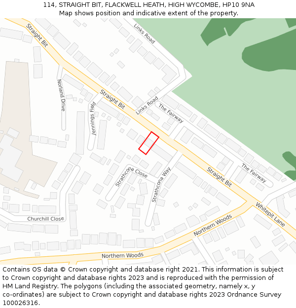 114, STRAIGHT BIT, FLACKWELL HEATH, HIGH WYCOMBE, HP10 9NA: Location map and indicative extent of plot