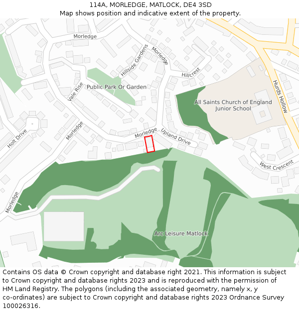 114A, MORLEDGE, MATLOCK, DE4 3SD: Location map and indicative extent of plot