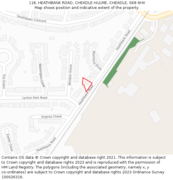 118, HEATHBANK ROAD, CHEADLE HULME, CHEADLE, SK8 6HX: Location map and indicative extent of plot